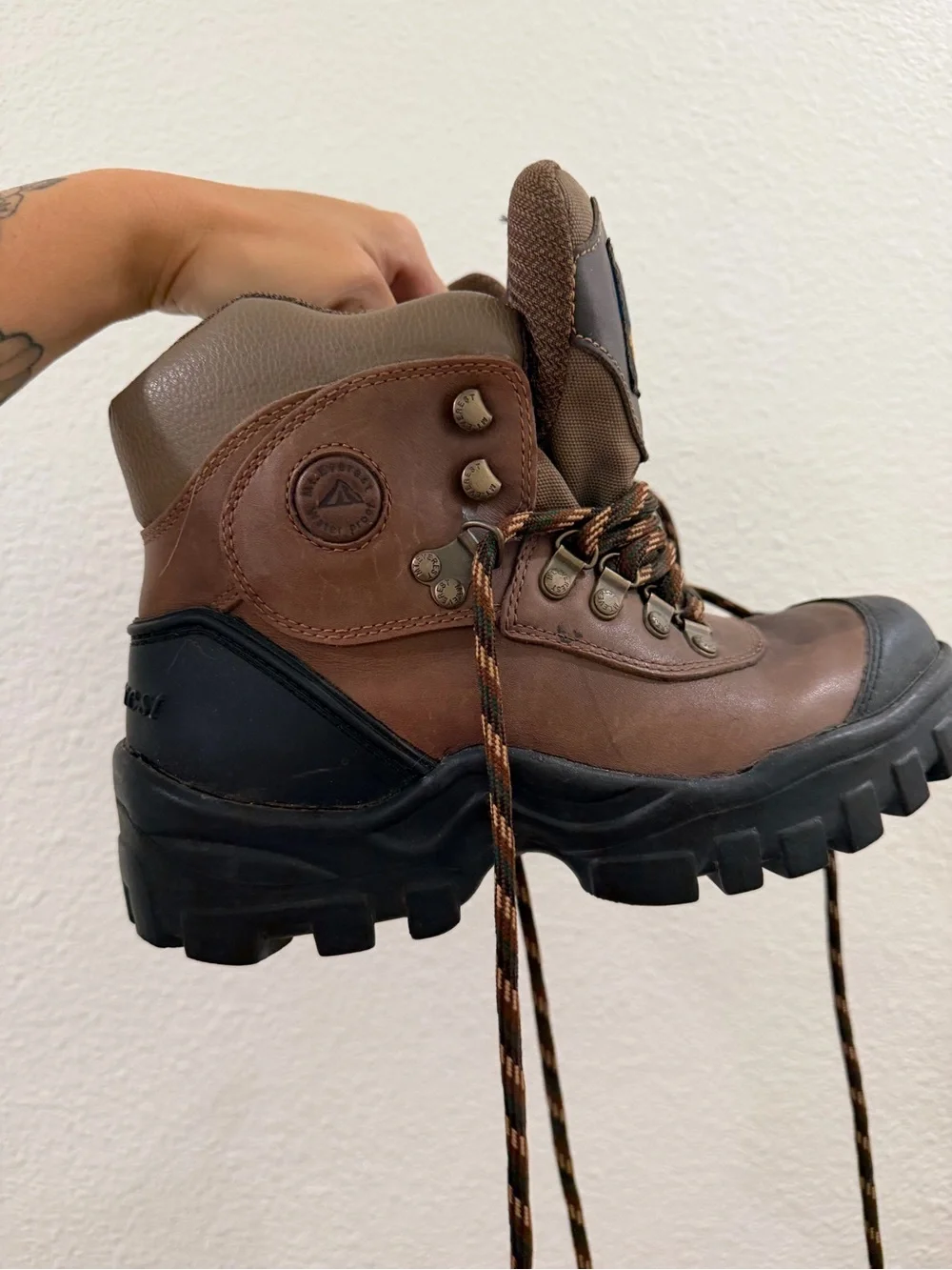 Mt. Everest Waterproof Brown Leather Hiking Boots